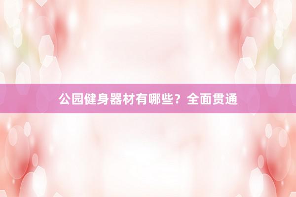 公园健身器材有哪些？全面贯通